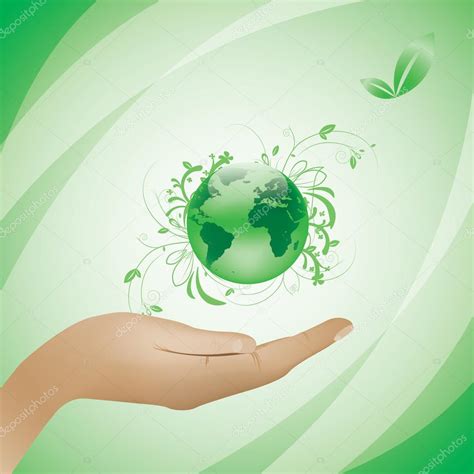 Medio Ambiente Concepto Fondo Verde Vector Gráfico Vectorial