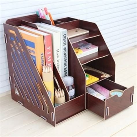 office sundries wood desk organizer  drawer expandable mail sorter