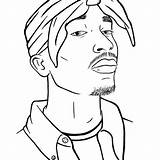 Tupac 2pac Cardi Shakur Lineart Xcolorings Malen 드로잉 Hip Dope Vu sketch template