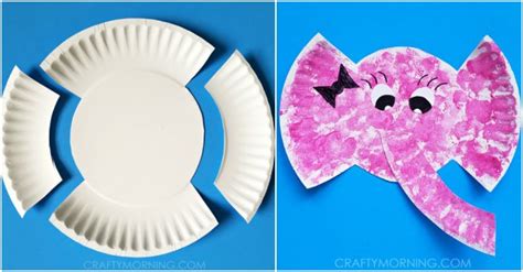 paper plate elephant craft  kids   instructions