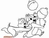 Dale Chip Coloring Pages Running Acorns Disneyclips sketch template