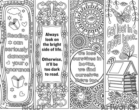 ricldp artworks printable coloring bookmarks