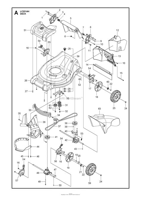 husqvarna lcah    parts diagram  mower deck cutting deck