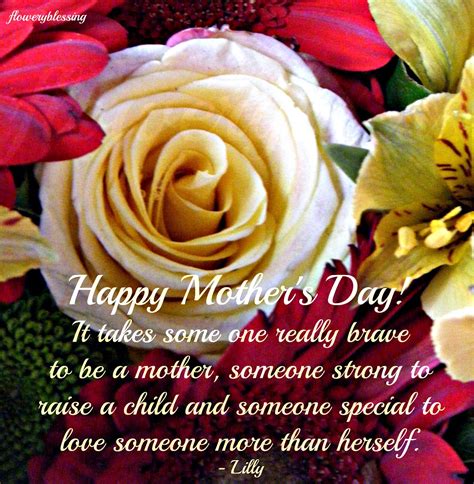 flowery blessing happy mothers day  takes    brave    mother