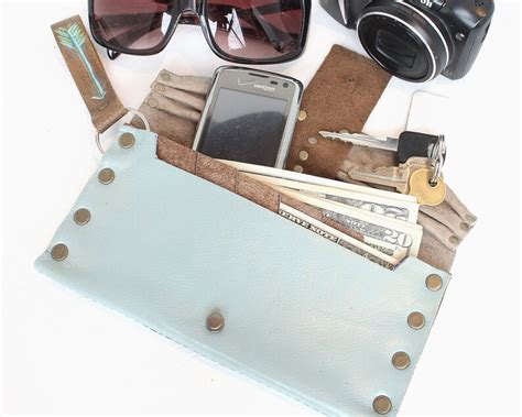 leather cash envelope wallet ruched wallet etsy