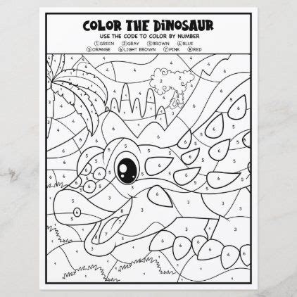 dinosaur activity  kids coloring page  number zazzlecom