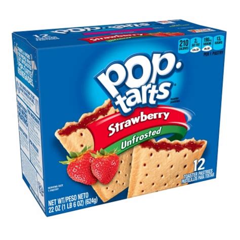 pop tarts breakfast toaster pastries unfrosted strawberry 22 oz king