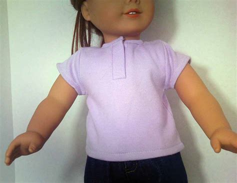 lavender knit  shirt  snap opening  american doll closet