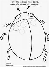 Ladybug Spots Coloring Worksheet Template Artic Printable Speech sketch template
