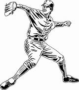 Coloring Baseball Pages Pitcher Printable Drawing Softball Clipart Glove Cliparts A251 Print Cartoon Equipment Ball Sports Batter Clip Library Pitching sketch template