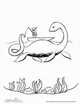 Loch Ness Colouring sketch template
