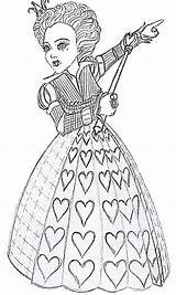 Alice Wonderland Coloring Pages Queen Hearts Burton Hatter Mad Tim Printable Drawing Kids Deviantart Adult Sheets Party Colorir Para Drawings sketch template