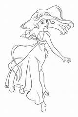 Encantada Disney Colorir Giselle Enchanted Sonriendo sketch template