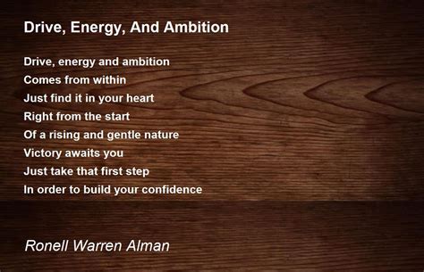 drive energy  ambition  ronell warren alman drive energy  ambition poem