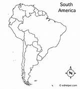 South America Map Geography Outline Name sketch template