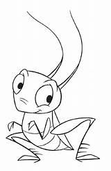 Grillon Grasshopper Mulan sketch template
