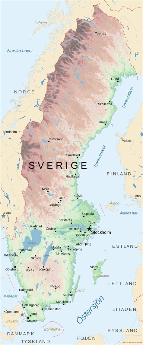 landkarte schweden karte staedte  schweden weltkartecom karten