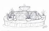 Fountain Sketch Water Pages Coloring Deviantart Template sketch template