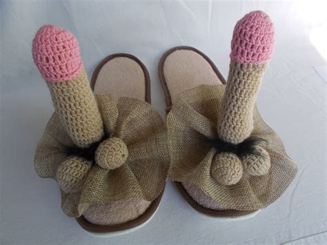 Funny Slippers With Crochet Penis Sexy T Bachelor Groom