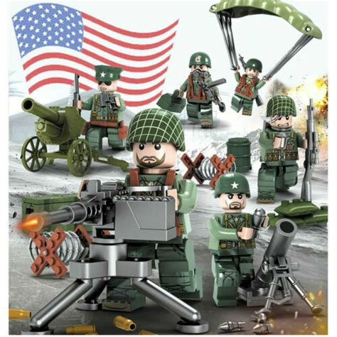 usa army soldier ww set  military base minifigures blocks fit lego toys ebay