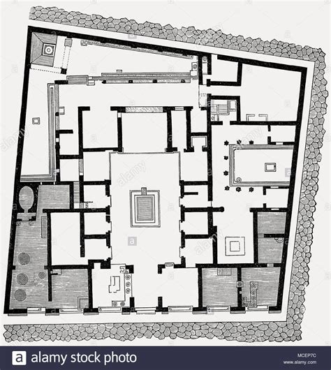 roman city pompeii ancient romans courtyard floor plans stock    plan