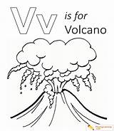 Volcano Coloring Sheet Kids sketch template