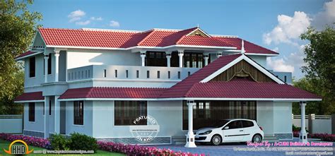 luxurious kerala style house kerala home design  floor plans  dream houses