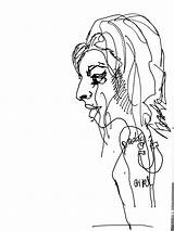 Amy Drawing Winehouse Line Getdrawings sketch template