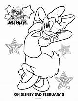 Coloring Minnie Mouse Pop Star Duck Pages Daisy Printable Disney Activity Friends Donald Sure sketch template