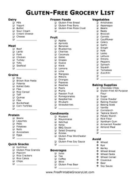 image result  printable gluten  food list