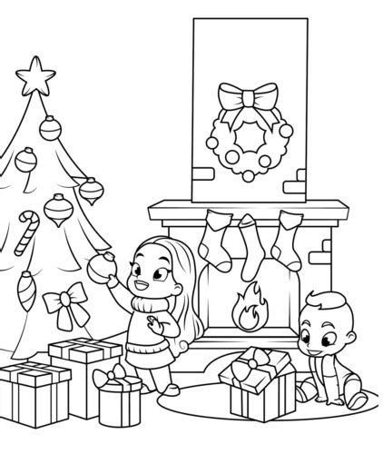 christmas gift coloring pages printable