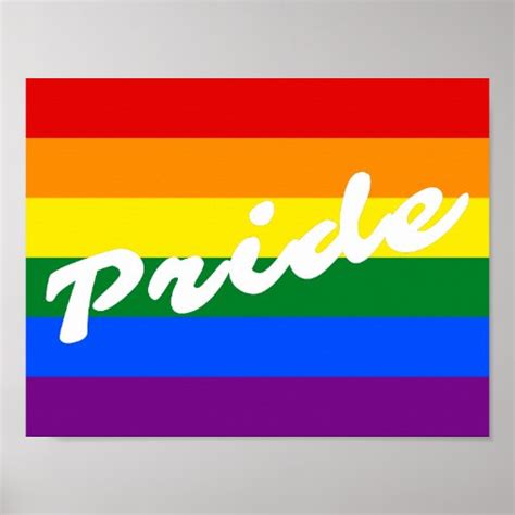 pride logo lgbt  stripe rainbow gay pride flag poster zazzle