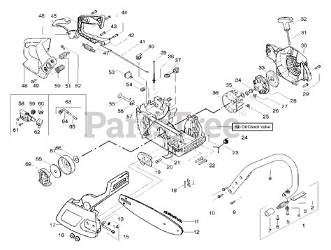 poulan  poulan chainsaw handle chassis  bar assembly parts lookup  diagrams
