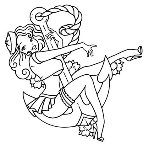 Pin Up Girl Coloring Pages Coloring Home