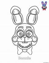 Coloring Pages Bonnie Fnaf Face Print Printable Book Kids Info Drawings sketch template