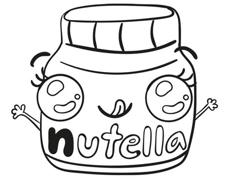 kawaii nutella  coloring page printable coloring page  kids