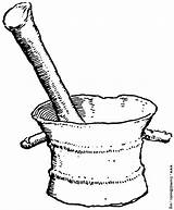 Mortar Pestle Bronze Coloring Drawing Pages Template Sketch Details Detail sketch template