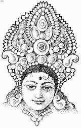 Durga Maa Goddess Diwali sketch template