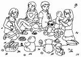 Picnic Teddy Family Coloring Pages Bears Bring Color Netart sketch template