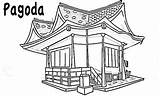 Pagoda Pagodas Dibujo Iluminar sketch template