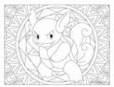 Mandala Coloring Mandalas Adulte Wartortle Colorear Pikachu Kanto Pokémon Gratuit Starters Coloriages Evoli sketch template