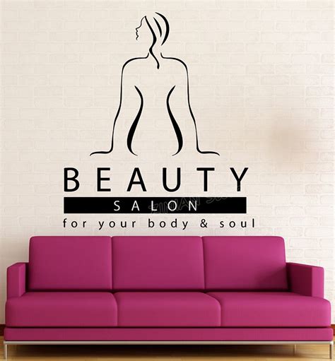 beauty quote vinyl wall sticker decal beauty salon body massage relax