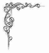 Scroll Corner Clipart Clip Borders Scrollwork Work Designs Paper Simple Border A4 Size Frames Vintage Clipartlook Tattoos Vector Arabesque Pattern sketch template