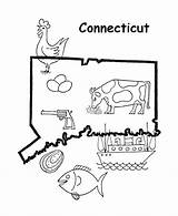Connecticut Coloring Pages State States Usa Map Outline Printables Printable Choose Board Go History sketch template