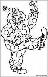 Funny Pages Coloring Clown Performance Croc Tick Tock Color sketch template