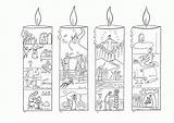 Advent Coloring Pages Candles Wreath Christmas Calendar Candle Colouring Kids Printable Epiphany Drawing Sheet Color Catholic Print Activity Church Sheets sketch template