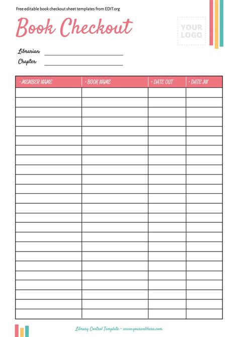 library checkout cards template