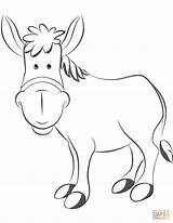 Coloring Donkey Cartoon Donkeys Pages Public Drawing sketch template