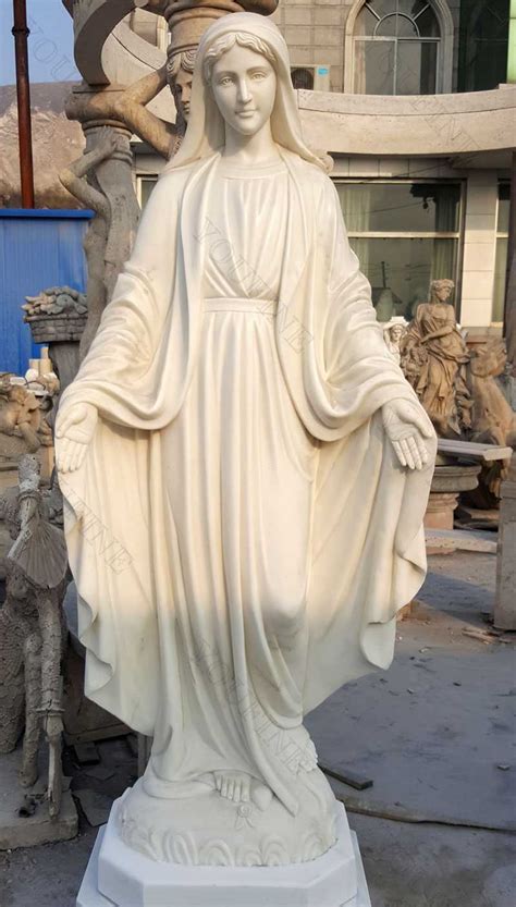 antique catholic mary statues   lady grace  garden design  fine sculpture
