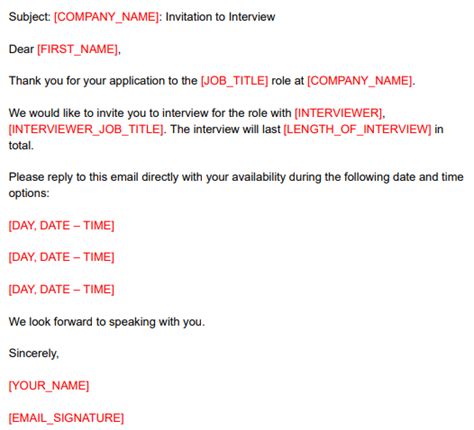 types  interview invitation templates hr